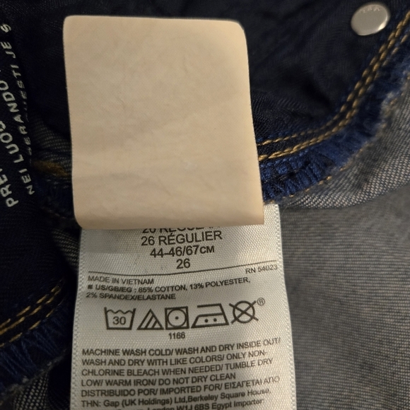 GAP Mid Rise Size 26R Straight Leg Jeans Dark Wash With Flex Waist - Picture 9 of 16